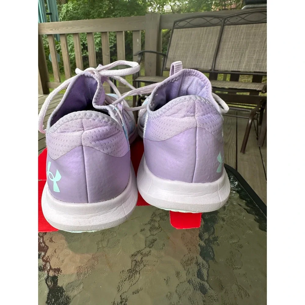 Under Armour Girls Running Shoes‎ Purple Blue Tie Dye Lace Up Sneakers 6Y